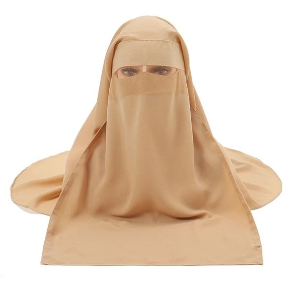 3 layared Niqab Saudi Niqab with nose string Islamic niqab face veil Islamic - Picture 1 of 4